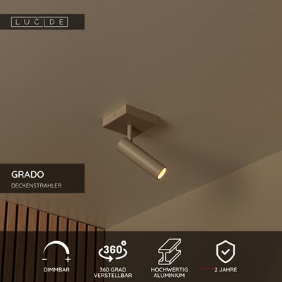 Lucide GRADO - Deckenstrahler - 1xGU10 (MR11) - Taupe